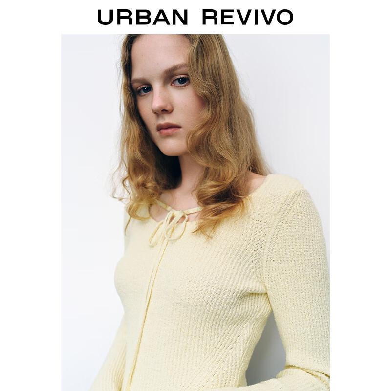 UR Women's Tie-Waist Round Neck Knit Sweater