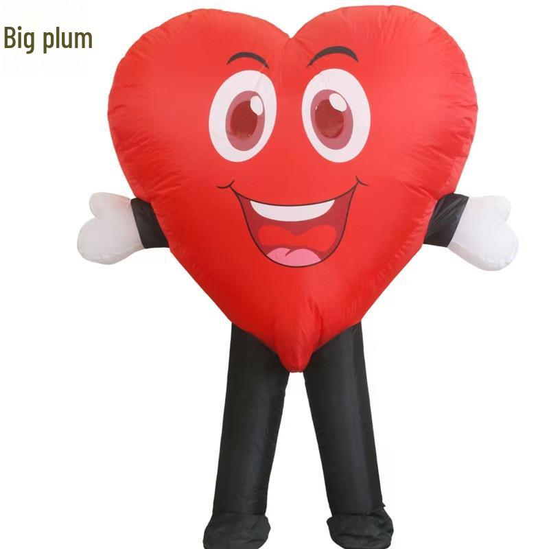 Nafukovací kostým Smiley Face Heart pro Halloweenské a Valentýnské večírky