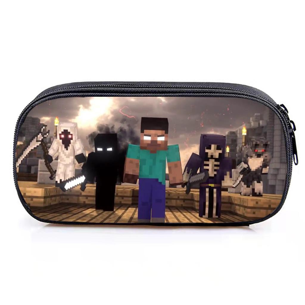 Minecraft Game Student Large Capacity Pencil Bag Stationery Bag Cartoon Pencil Bag Storage, Stationery Box