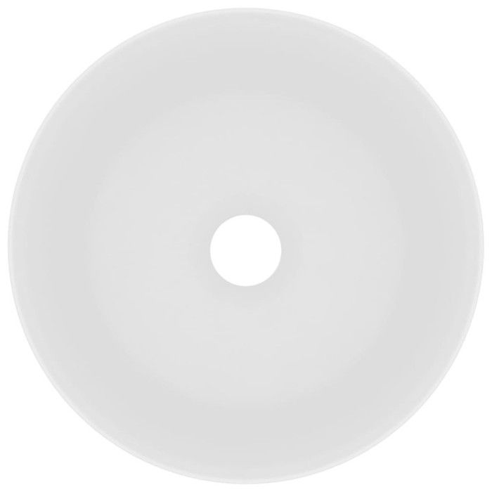 VidaXL Lavabo Rond de Luxe Vasque à Poser de Toilette Lave-mains de Salle de Bain Vestiaire Cuisine Maison Intérieur Blanc 147009