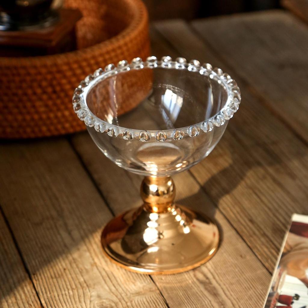 French High-Stemmed Glass Dessert Bowl - Ideal for Ice Cream, Sorbet, Sugar Water, or Other Desserts