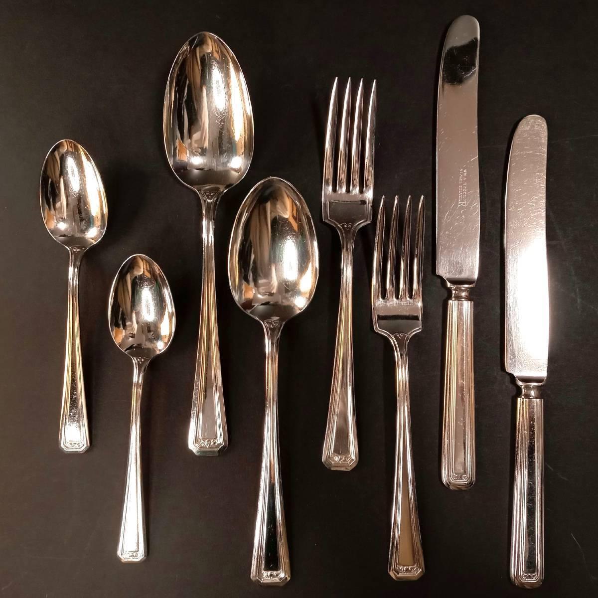 Used [AIKU-YA] Art Deco 1930s WM ROGERS Cutlery American Silver PL 8 Pieces