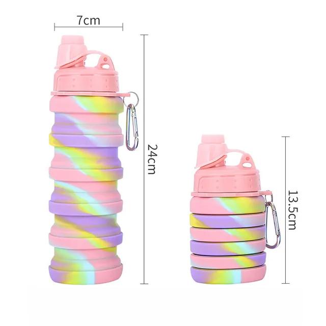 New Portable Silicone Water Bottle Retractable Folding Coffee Bottle Cups E Outdoor Travel Tools Collapsible Sport Bottles