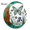 Durable Metal Craft for Garden Vintage Crescent Moon Wall Art, Fairy Witch Bee Dragonfly Iron Hanging Rustic Turquoise Home Accents Decor, Sculpture