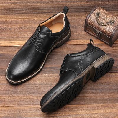 Size 40-46 Men's Casual Leather Shoes Comfortable Fashion Derby Shoes