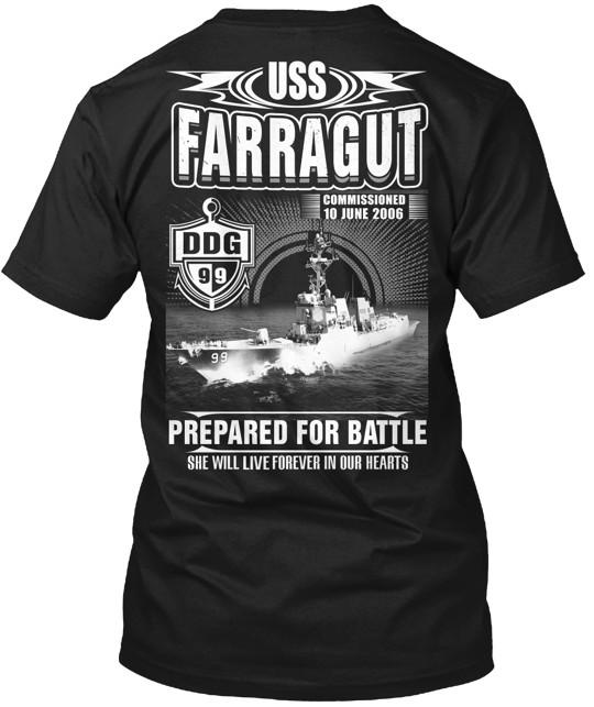 

Uss Farragut Ddg 99 T-Shirt Made in the USA Size S to 5XL L