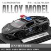 1:32 Revuelto Police Car Alloy Sports Car Model Diecast Toy Ornament Sound Light Pull Back Miniature Models Toddler Kids Gifts
