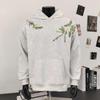 Men's Fleece-Lined Floral Embroidered Hoodie, Autumn/Winter 2026, Loose Fit Pullover, Couple's Style.