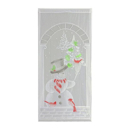 

Christmas Tree Curtain Panel Lace Blackout Curtain Decoration Window Door Curtain Drape for Living Room Snowman