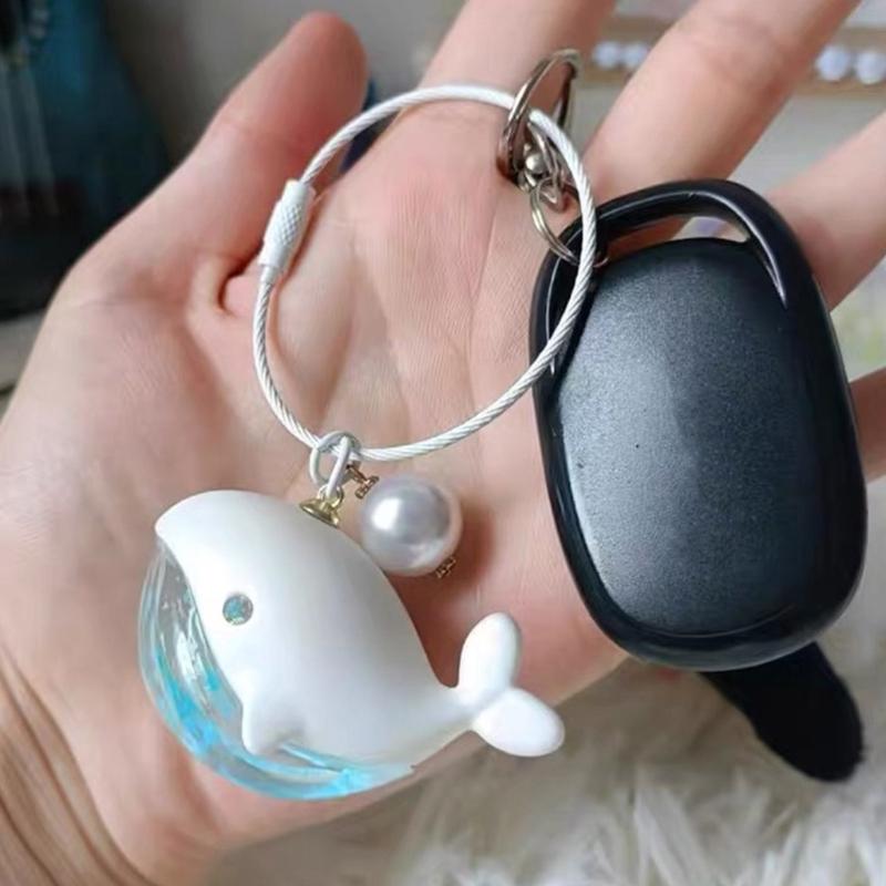 Whale Keychain Marine Life Animal Keychains for Car Bag Keyring Personality Key Chain Charm Jewelry Valentines Day Gift