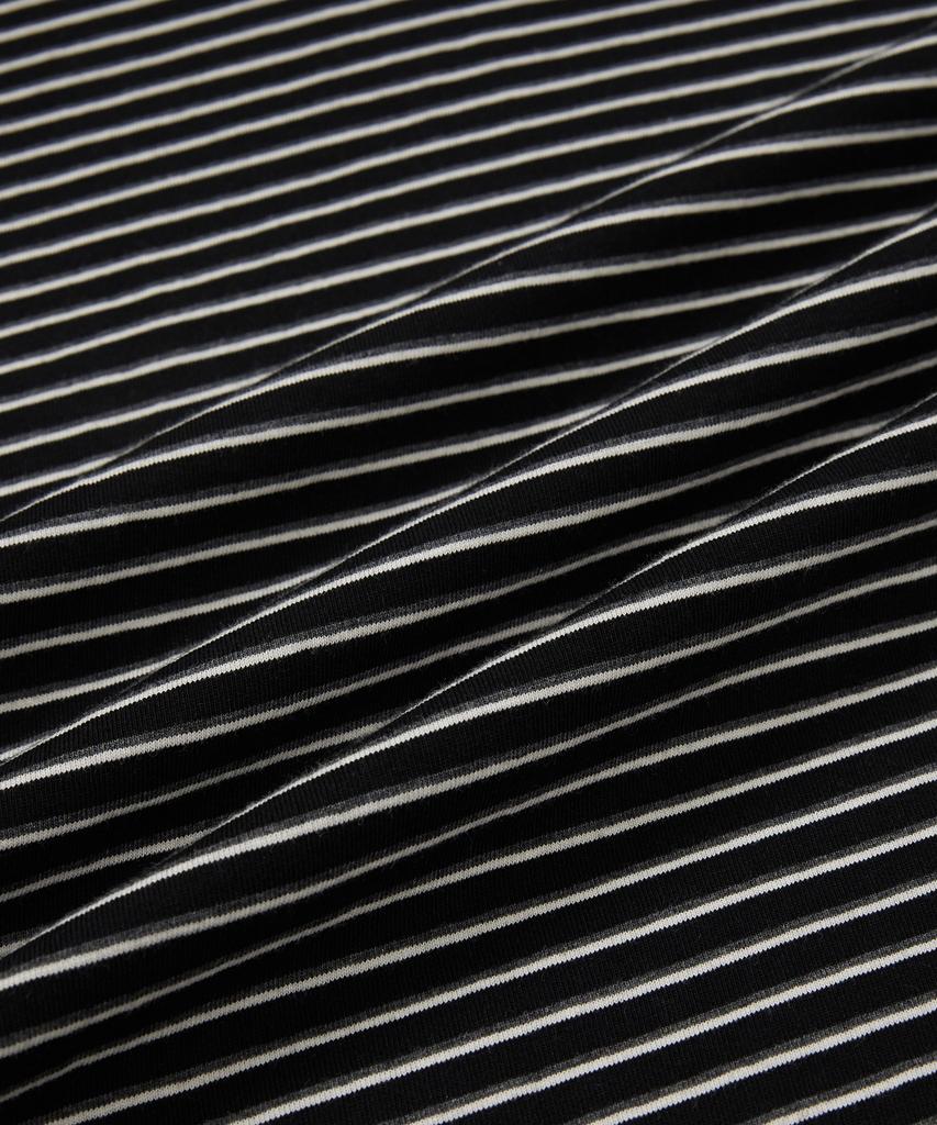 WEST GRAND BOULEVARD Semi-Over Stripe Long Sleeve Black