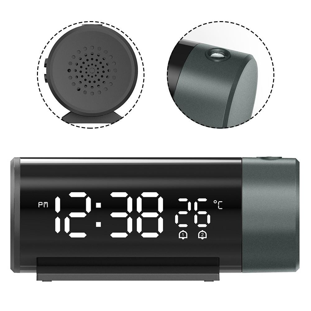 Projection Clock USB Rechargeable Electronic Clock Dual Alarm Clock