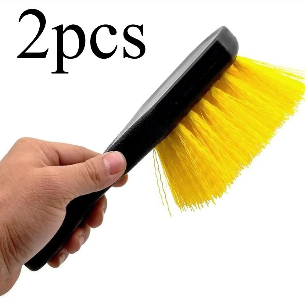 Weiche Borsten Autowaschbürste Autoreifenbürste Kurzer Griff Mehrzweck-Scheuerbürste Hochleistungs-Reinigungsbürste für Außenräder und Reifen