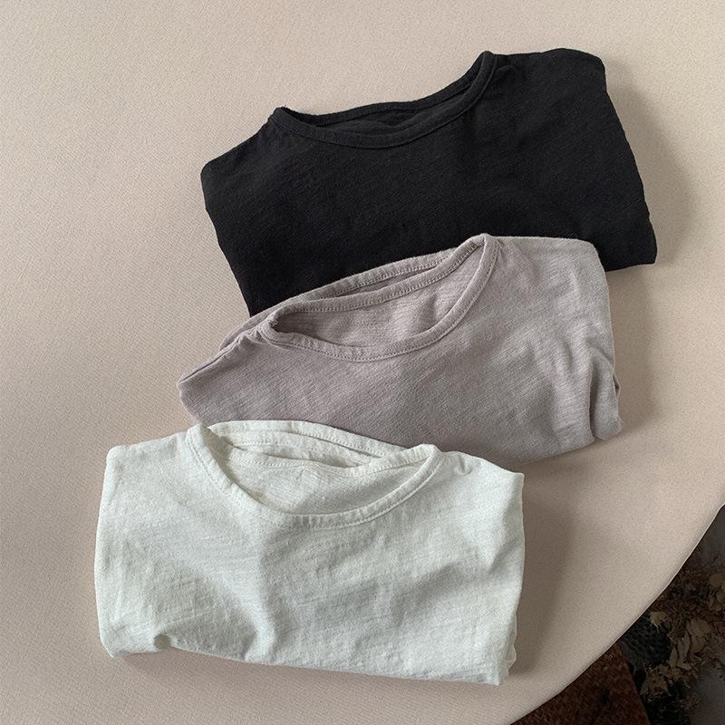 Langärmiges T-Shirt Vielseitiges koreanisches Basic-Shirt Mädchen- und Jungenbekleidung Baby-Oberteil