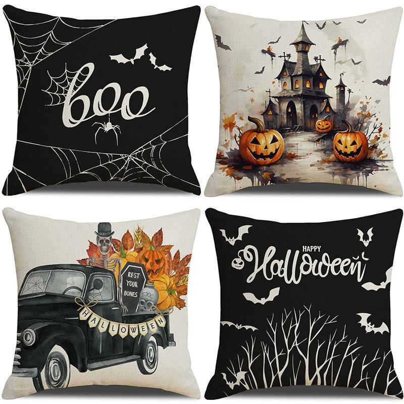 Halloween Pillowcase Pumpkin Skull Funny Ghost Cushion Cover Sofa Living Room Decoration Pillow