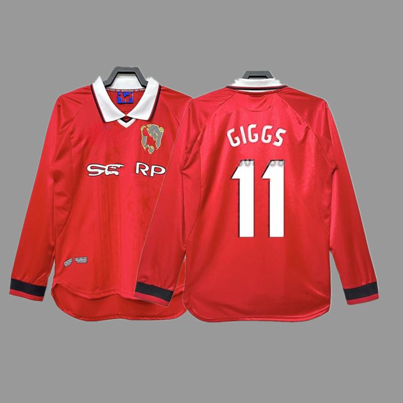 Man L Retro Jersey Football Jersey No. 7 Beckham Cantona C Ronaldo Rooney Giggs Jersey