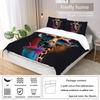 3-piece down duvet cover set with rock animal giraffe cat pattern print (1 duvet cover+2 pillowcases, no core) bedding set