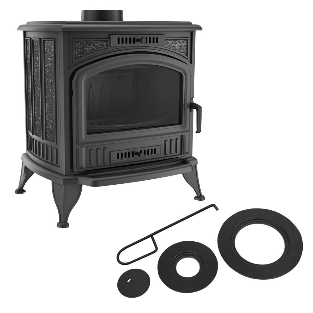 Wood Burning Cast Iron Stove KRATKI K6 Ø 130 8 kW with Hot Plates