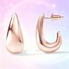 Fashionable Copper-Plated Teardrop Geometric Stud Earrings - Versatile Women's Gift
