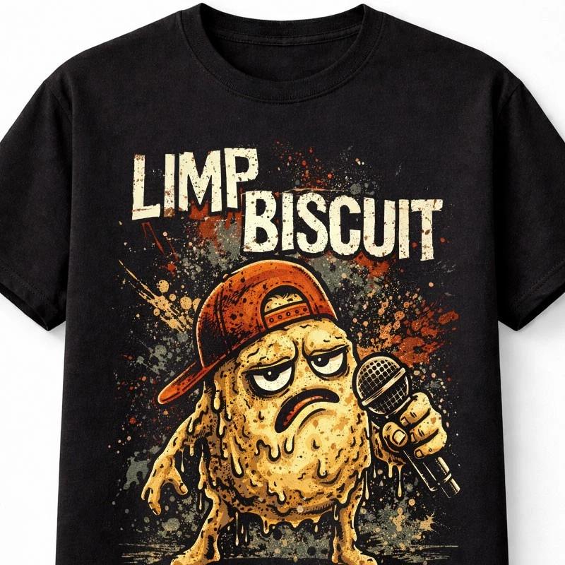 Футболка Limp Biscuit Limp Bizkit Rock Food Унисекс Черная с Графикой S