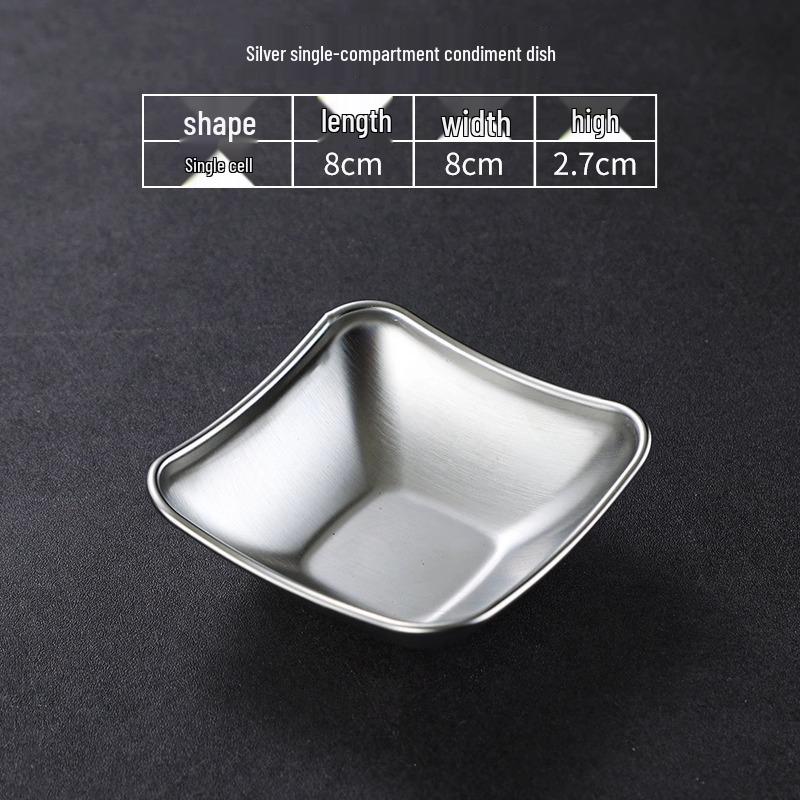 304 Stainless Steel Korean Hot Pot and Barbecue Dipping Dish - Gold, Two or Three Compartments