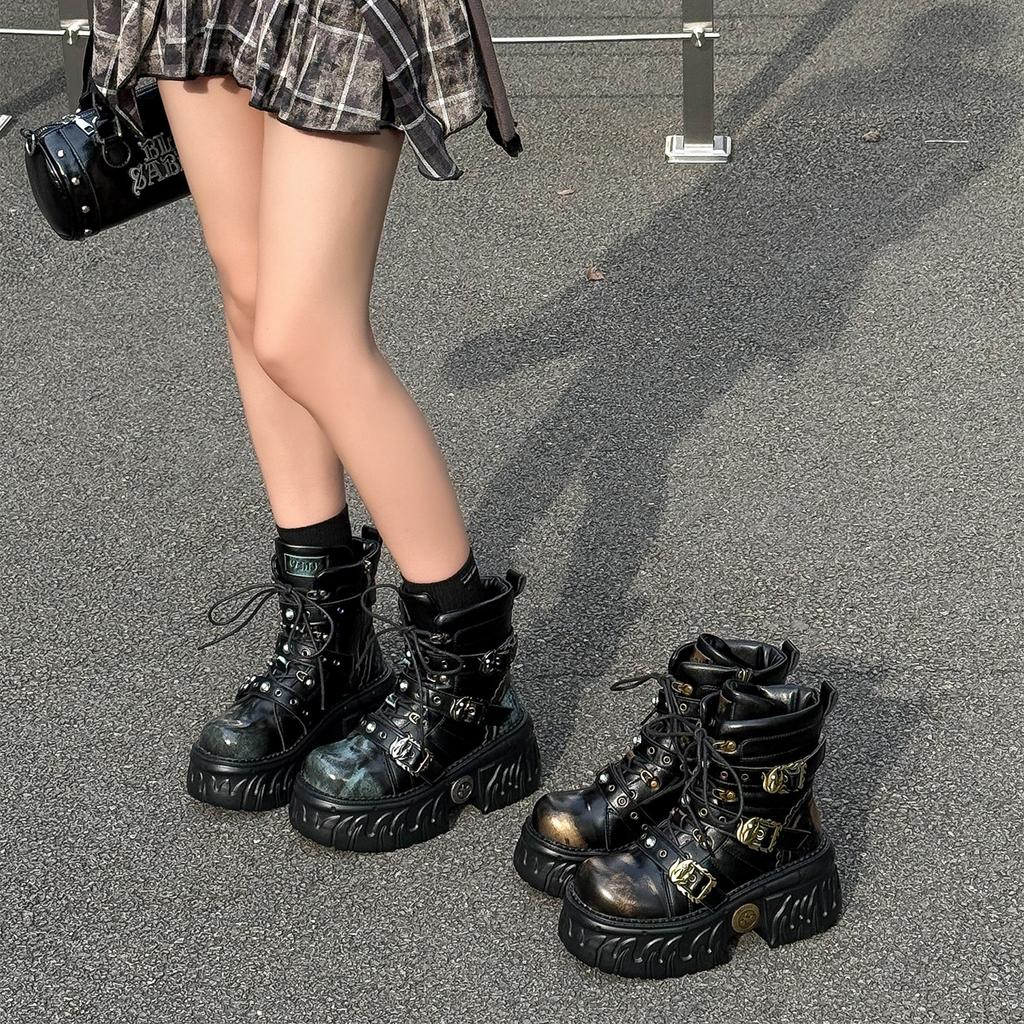 Booster Shoes Internet Celebrity Fried Street Metal Punk Retro Trend