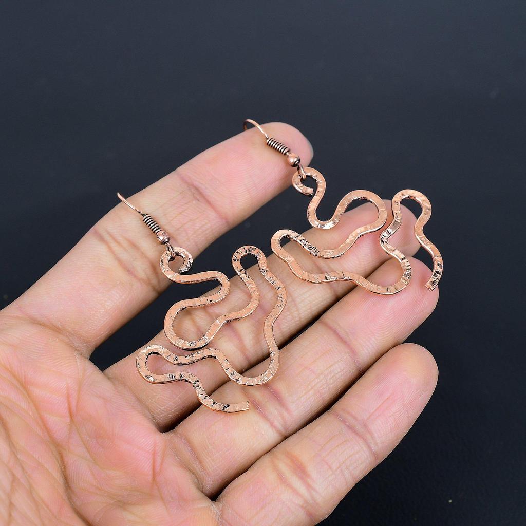 Designer Copper Earrings, Handmade Gemstone Earrings Jewelry, Gifts For Wife Brand New Earrings