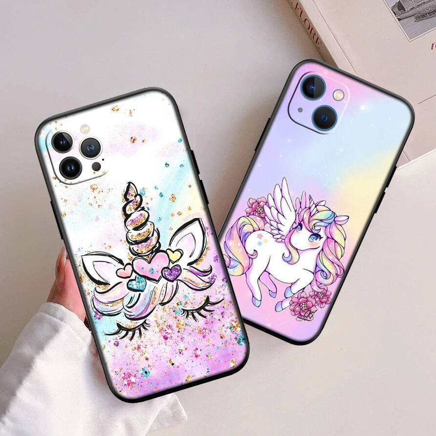 Cartoon Unicorn Phone Case for Xiaomi Poco C40 C51 C50 C55 C65 C71 C75 C85 F8 F7 F6 F5 F3 F2 X7 X6 X4 X3 M7 M6 M5 M4 M3 M2 Pro