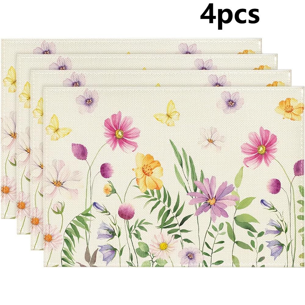 2/4pcs Floral Butterfly Placemats,Perfect for Christmas Parties And Dining Decor,Ideal for Weddings, Gift-Giving,Thanksgiving