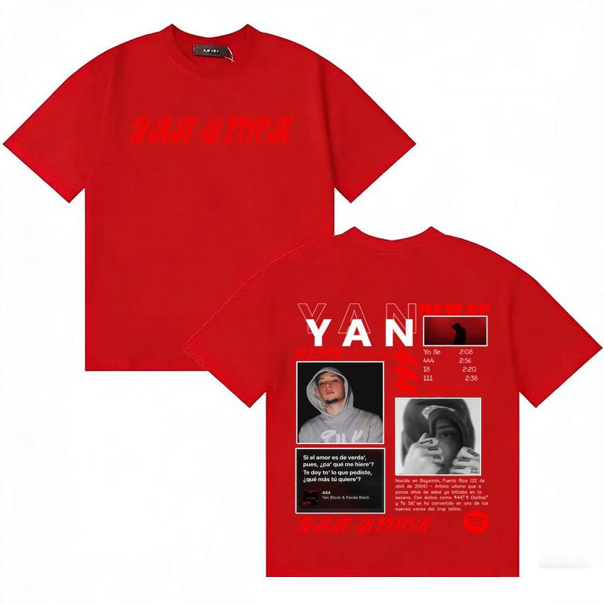 

Rapper Yan Block Trendy Graphic Tour T Shirt Unisexs Casual Short Sleeve Tshirts Pop Cotton Classic Aesthetic Oversized Tee Shirt S