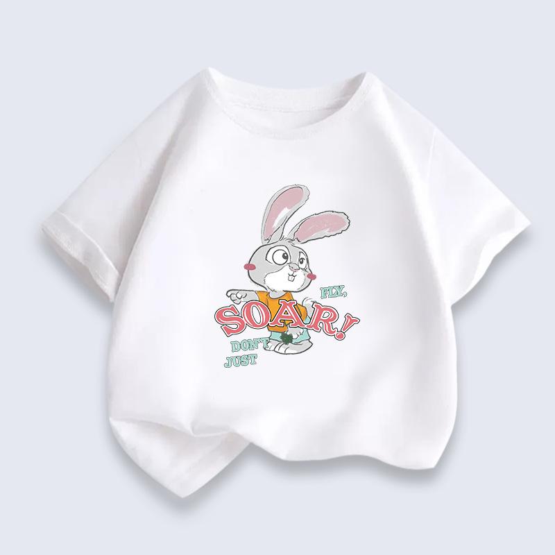Summer Children's Printed T-shirt Boys' Trendy Girls' Tops Bottoming 100 Cotton