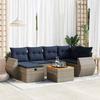 VidaXL Garden Lounge Set with Cushions 7 Pcs Grey Braided Resin 3325848
