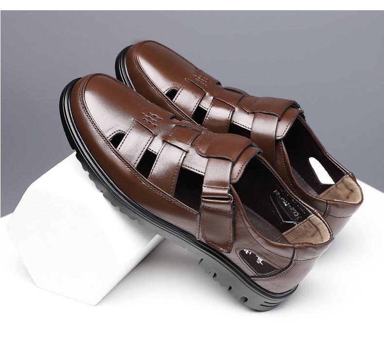 

20252025 popular men s comfortable and breathable cool leather shoes non-slip soft-soled business casual men s leather shoes 38 коричневый
