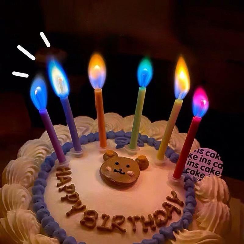 Multicolour Flame Candles Colorful 6/12pcs/pack Wedding Party Birthday Cake Candles Decoration Party Supplies for Children Kids