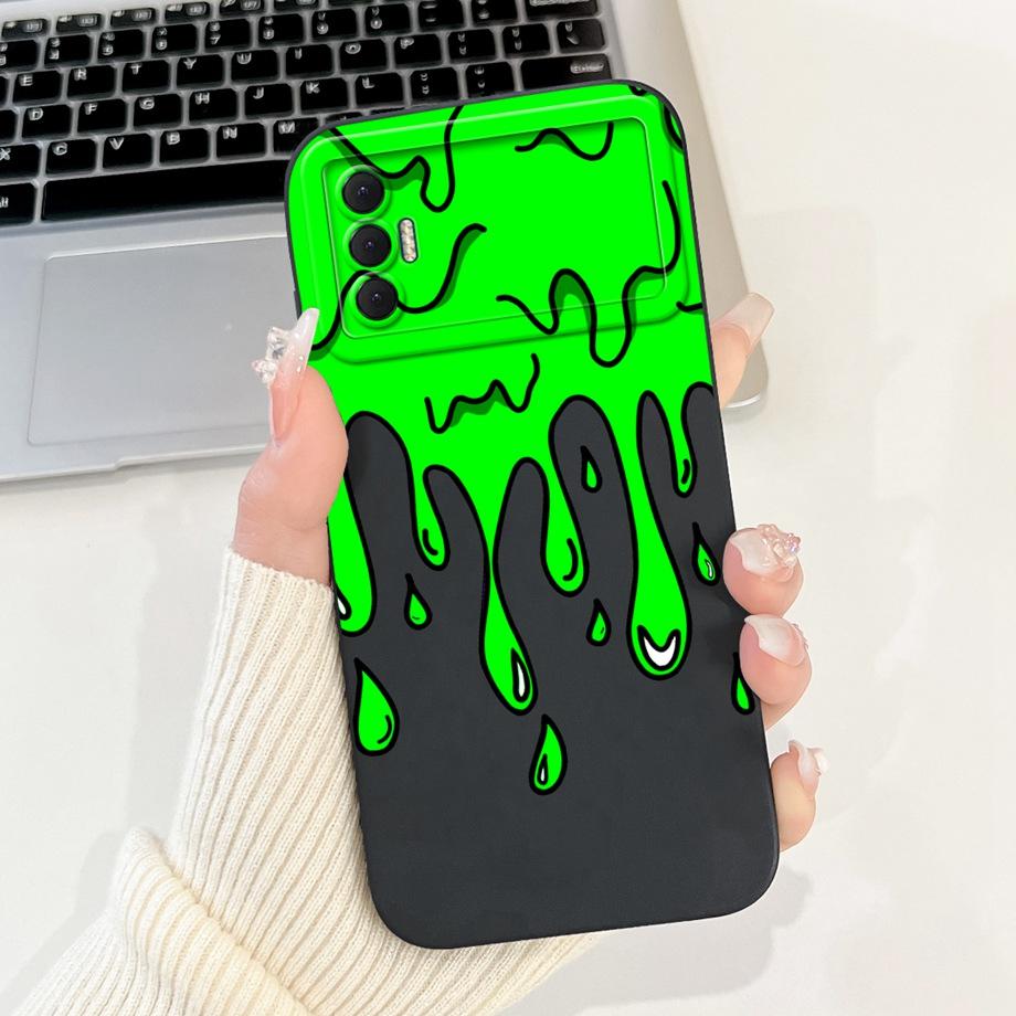For Tecno Spark 8P KG7H KG7 KG7n Case Liquid Silicone Soft TPU Back Cover For Spark8P 8 P Phone Funda Gothic Black Night Bumper