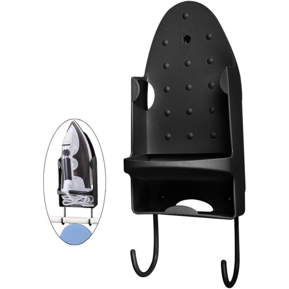 Portable Iron Holder Hotel Household Ironing Board Hanger Black White Wall Mount Iron Storage Rack Home Storage Supplies