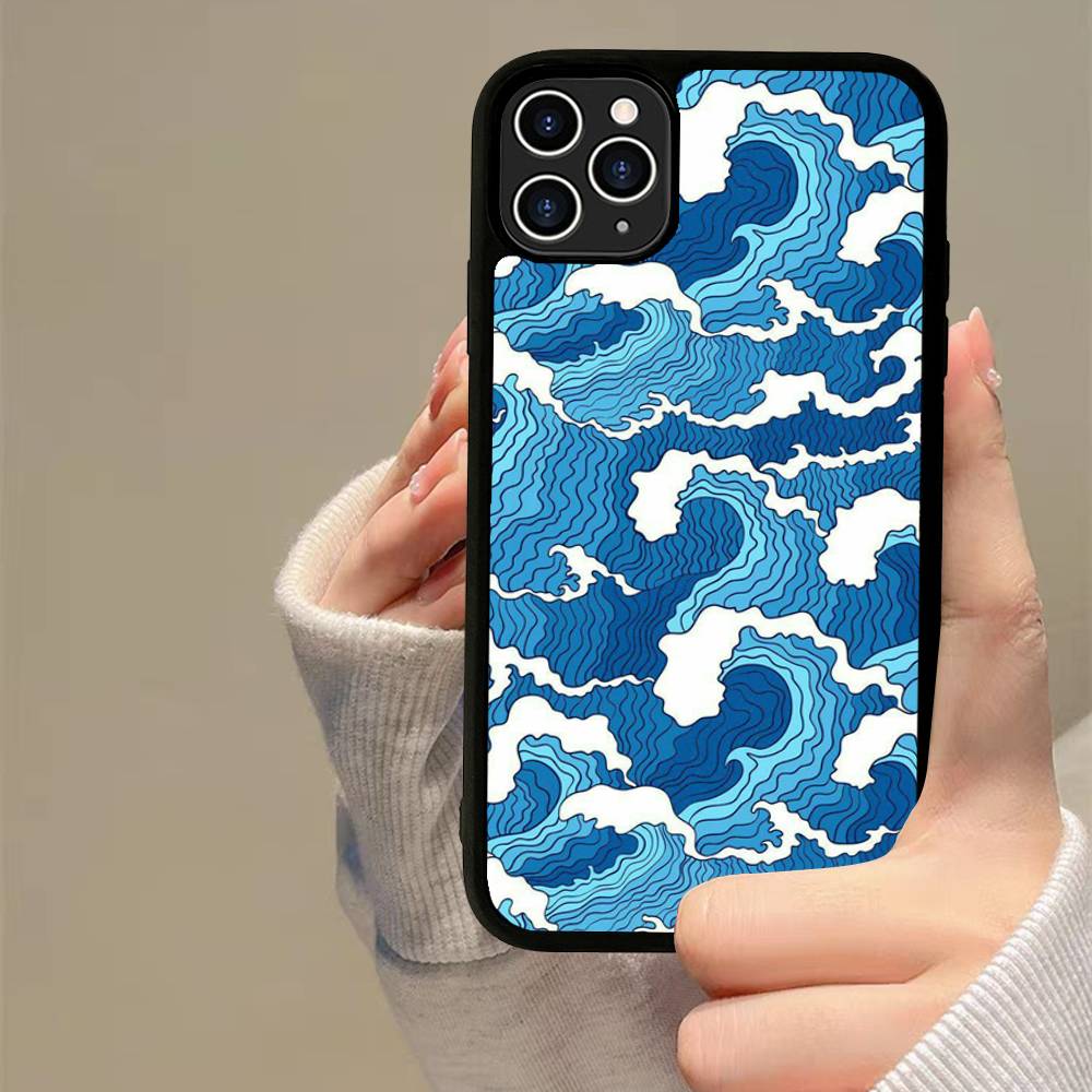 Classic Artwork Great Wave Off Kanagawa Phone Case For IPhone 17 16 Pro Max 11 12 13 14 15 Hard PC+TPU Bracket Back Cover