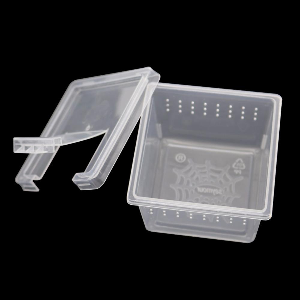 1 Pcs Plastic Transparent Reptiles Living Box Reptile Terrarium Ideal Habitat for Scorpion spider Ants Chameleon Lizard