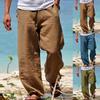 Linen Clothing For Men Natural Linen Pants For Men Contemporary Comfortable Quality Soft Linen Pocket Color  Trousers