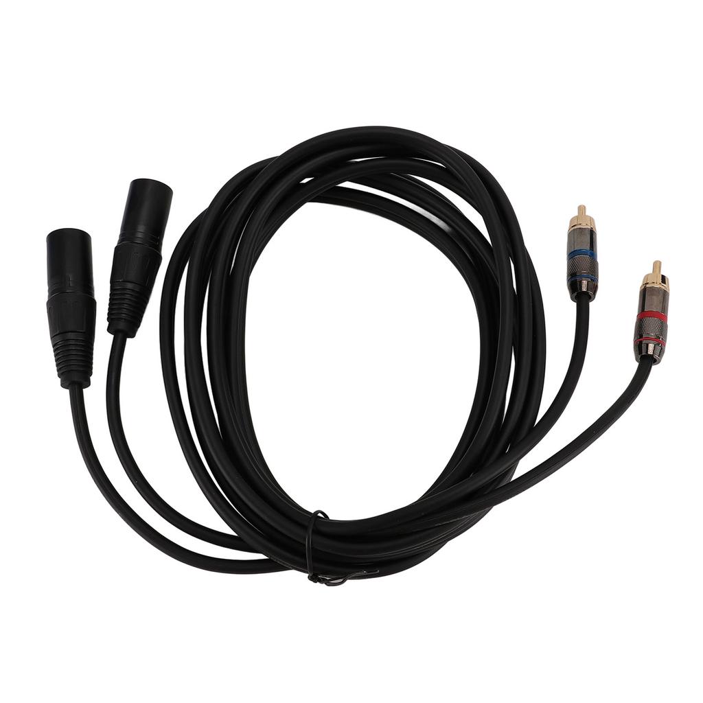 Dual XLR to Dual AV Cable Male to Male HiFi Sound XLR to AV Cord for Amplifier Mixing Console