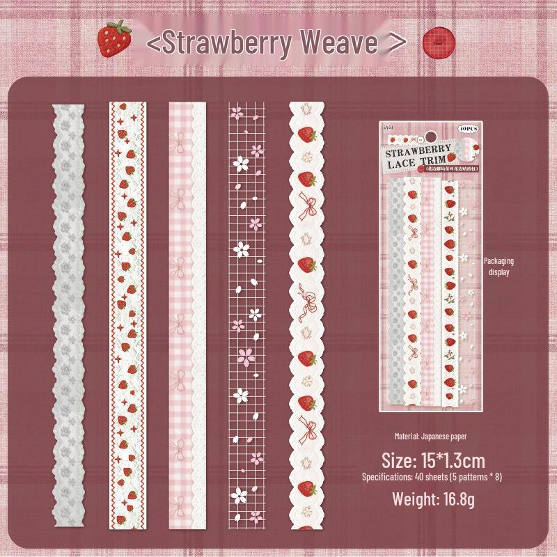 Yuxian Retro Journal Lace Flower Edge Sticker Pack