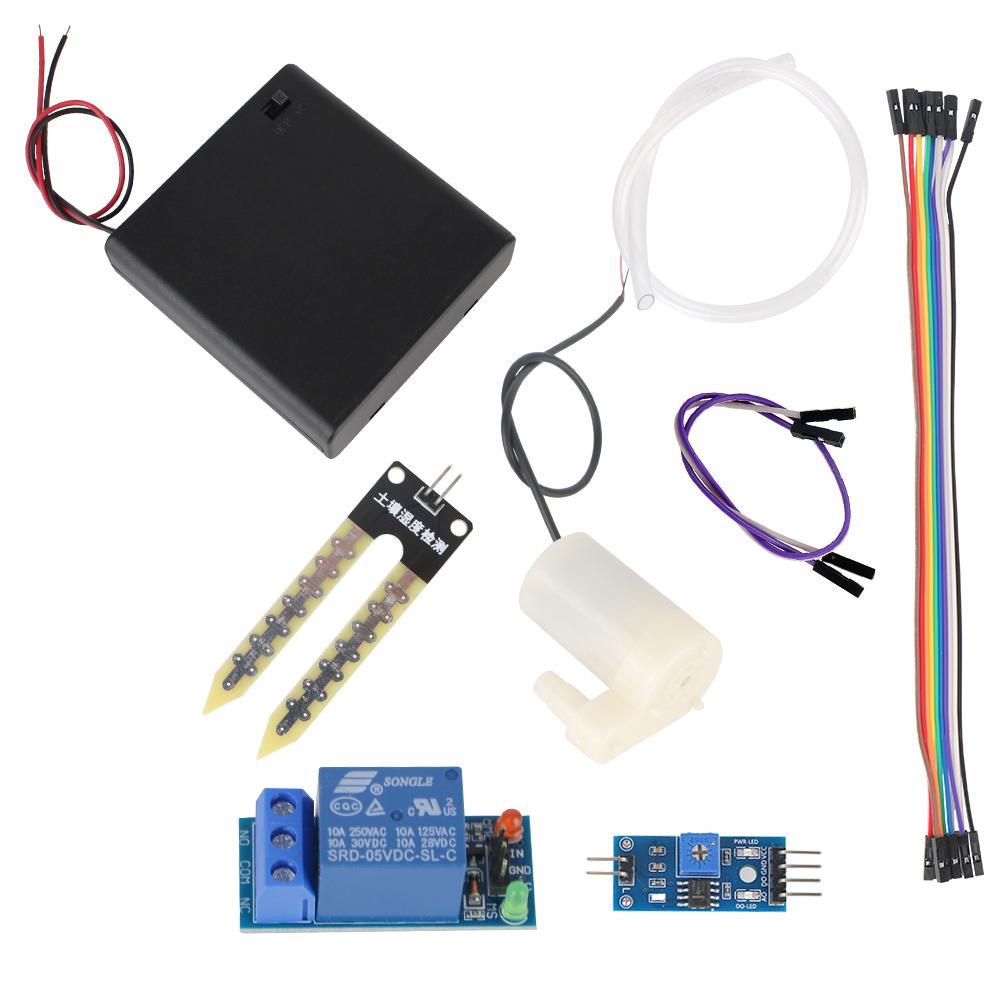 

Комплект модуля водяного насоса DIY Обнаружение влажности почвы Полив Ирригационная система Автоматический капельный полив сада 1 set