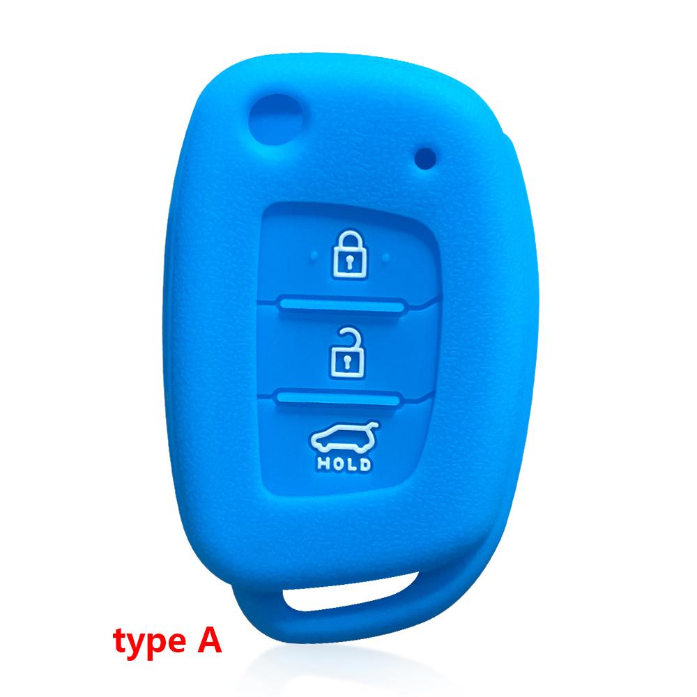 Key Case for Hyundai Accent Ix25 Tucson Ix35 2014 Elantra Creta Verna I40 I10 Solaris 2015 2016 2021 3 Button Silicone Key Cover