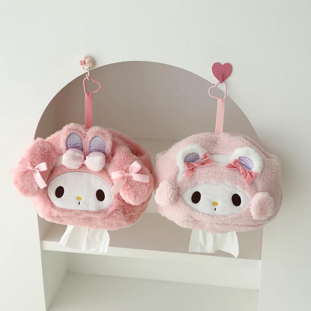 

Heart Melody Pink Sheep Cute Tissue Cover for Home & Car Melody Tissue Box [Hanging]