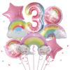 8 Stück Regenbogen Lächeln Wolke Ballon 30 Zoll Farbverlauf Zahlen Folienballons 1-9 Jahre Kinder Geburtstagsparty Dekorationen Baby Jubiläum
