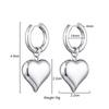 Classic Stainless Steel Heart Pendant Round Hoop Earrings For Women Gold Silver Color Big Statement Female Jewelry Earrings Gift