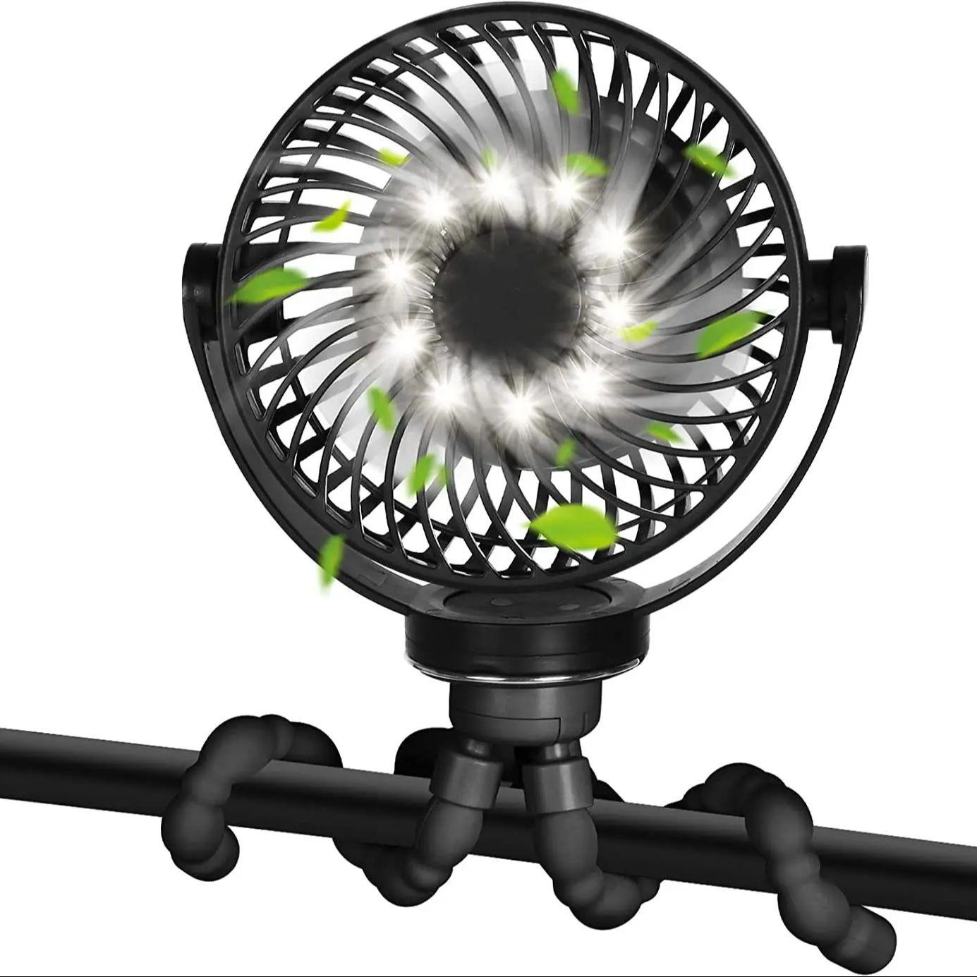 

Портативный вентилятор для коляски, небольшой прикрепляемый вентилятор с питанием от батареи, перезаряжаемый, вращающийся на 360 ° для автомобильных сидений, детских кроваток, беговых дорожек, кемпинга чёрный