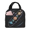 Planets Orbiting In Space Print Insulated Lunch Bag for Women Kids Leakproof Food Boxes Thermal Lunch Box Tote