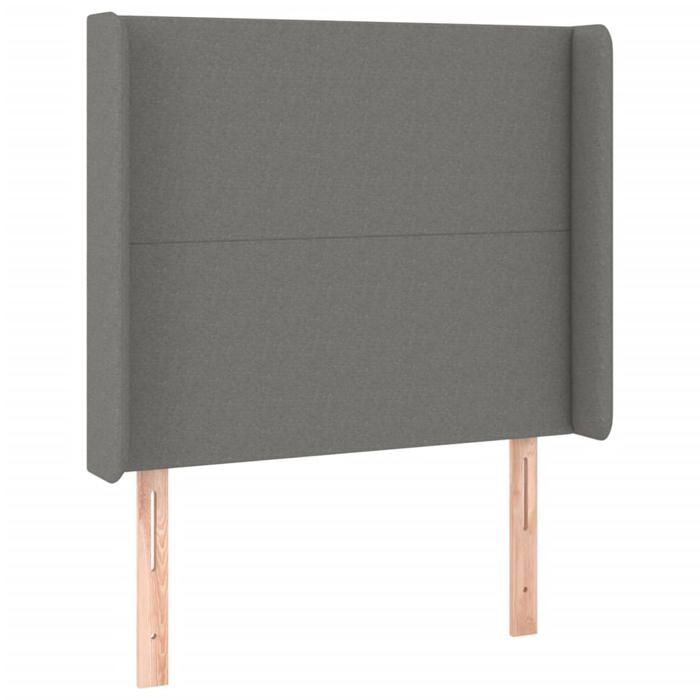 VidaXL Tête de Lit à LED Meuble de Chambre à Coucher Accessoire de Lit Simple Tête de Cadre de Lit Intérieur Gris Foncé 3123759