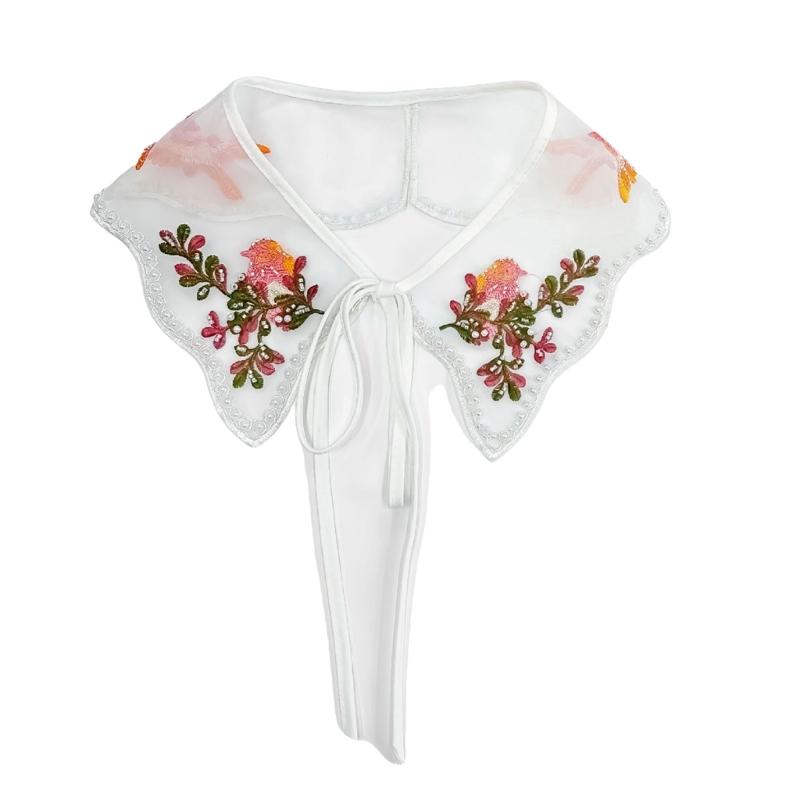 

Floral Studded Collar Yunjian Accessory Embroidered Collar Oriental Ancient Art Traditional Flower Shawl Collar Lapel жёлтый